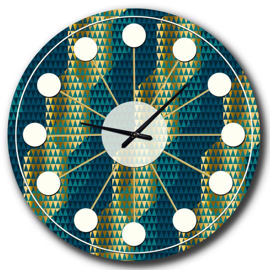 Designart 'Retro Hexagon Pattern Vii Mid-Century Modern Wall Clock